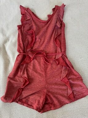 Burnt Orange Ruffle Romper